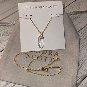 Kendra Scott Camila Necklace Gold Lustre Glass new